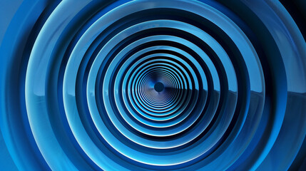 blue circular pattern that creates an illusion of depth, a tunnel made of concentric circles with a gradient of color