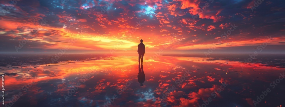 Wall mural teleporting through a quasar to a new universe