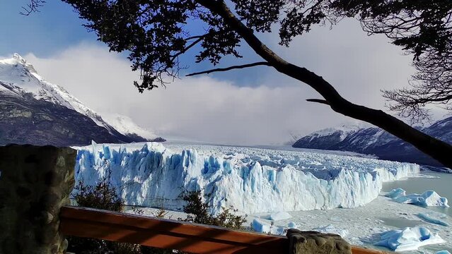 Perito Moreno Catwalks At El Calafate In Patagonia Argentina. Nature Landscape. Glacial Scenery. Patagonia Argentina. Iceberg Background. Perito Moreno Catwalks At El Calafate In Patagonia Argentina.