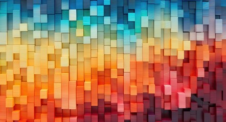 Vibrant 3D Cubes Abstract Background Design