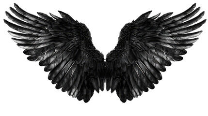 Black angel wings - Transparent background, Cut out