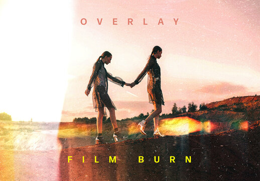 Light Burn Film Photo Effect Mockup With Generative AI