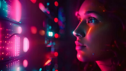 An image of a bustling city trading environment, holographic displays and individuals of various economic backgrounds and competitiveness Technological advancements in the financial services industry