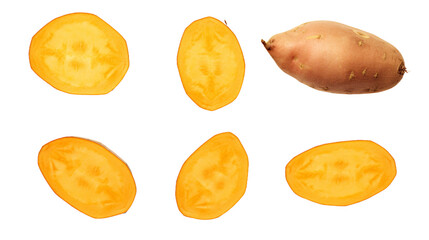 Sweet Potatoes - Top View Flat Lay Isolated on Transparent Background