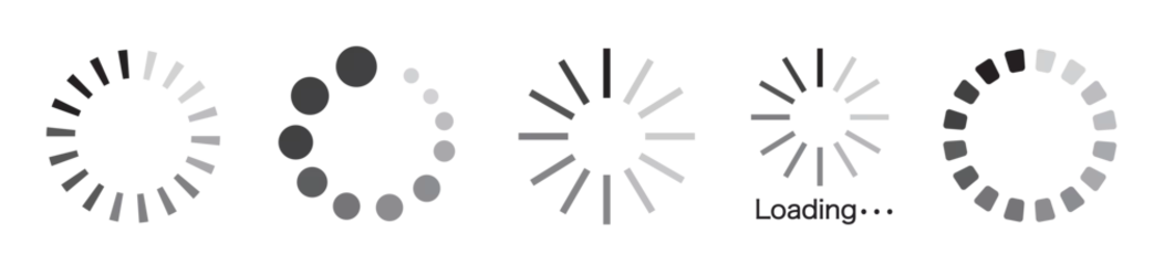 Foto op Plexiglas Loading icon set. Download buffer circular. Editable stroke illustration vector © yukipon00