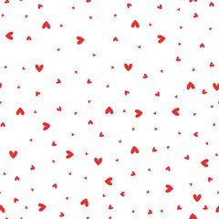 Seamless pattern with red hearts.