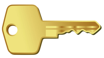 golden key isolated on white