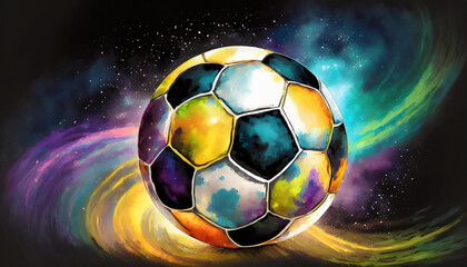 Naklejka premium Cosmic Influx Universe-Charged Soccer Ball