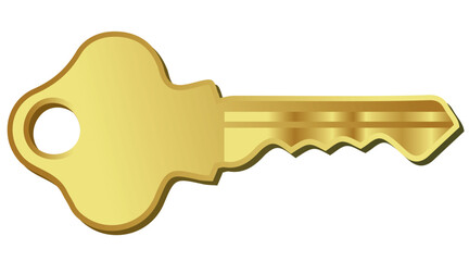 golden key isolated on white
