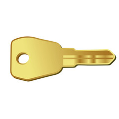 golden key isolated on white