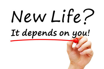 New Life It Depends On You Inspirational Quote