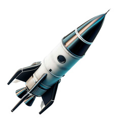 Isolated Rocket Model Evoking Space Exploration - Transparent background, Cut out