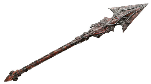 Medieval battle spear - Transparent background, Cut out
