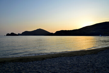 seascape at dusk - Thanos beach, Lemnos island, Greece, Aegean sea