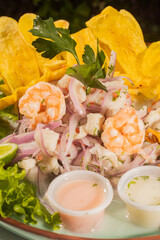 Ceviche Mixto de Pescado y Camar&oacute;n
