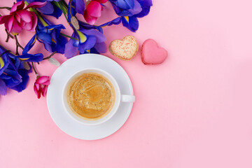 Mothers day background with cup of coffee