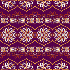 Ethnic abstract ikat art. Seamless pattern in tribal, folk embroidery, and Mexican style. Aztec geometric art ornament prin