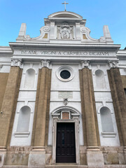 Facade of the Church of Carmine in Taranto, Puglia, Italy. Parish of Maria Santissima Del Monte Carmelo