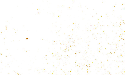 Doted and confetti golden glitter on transparent background. Shiny glittering dust. Gold glitter sparkle confetti that floats down falling. Vector illustration.