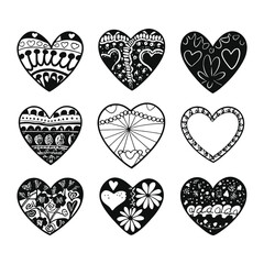 Hand drawn beautiful vector heart collection