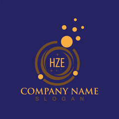 HZE letter logo design vector template for corporate business