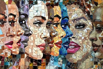 A mosaic collage of diverse women faces