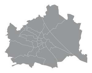 Fototapeta premium Vienna administrative map