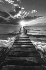 Foto auf Leinwand wooden pier on the sea © EvhKorn