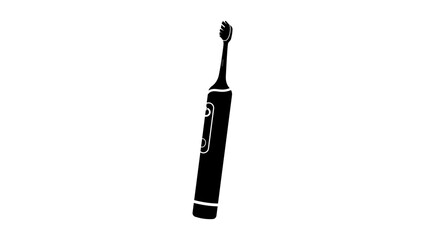 Electric Toothbrush,  black isolated silhouette - obrazy, fototapety, plakaty