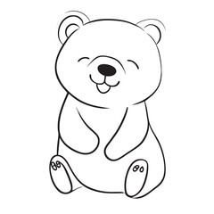 Obraz na płótnie Canvas cute north the polar bear, vector illustration line art