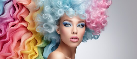 Vibrant Woman Flaunting Colorful Hair and Makeup in Bold Beauty Look