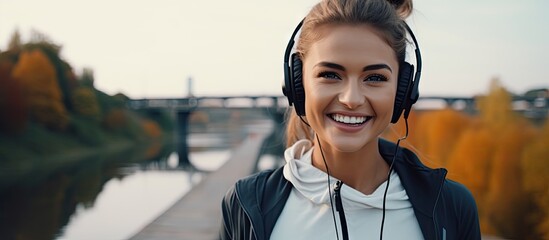 Joyful Woman Enjoying Music with Headphones, Feeling Happy and Relaxed