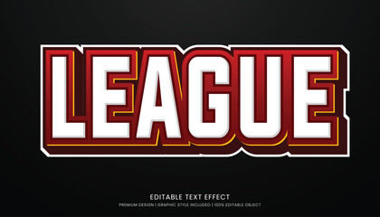 league text effect template with minimalist style and bold font concept use for brand advertising