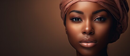 Ethnic Beauty: Woman Empowered in Cultural Attire and Traditional Headscarf - obrazy, fototapety, plakaty