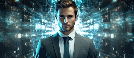 Fototapeta premium Businessman Contemplating Future Possibilities in Modern Cityscape Ambiance