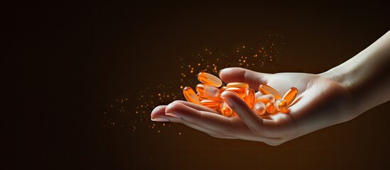 Portrait of a Person Holding a Bunch of Orange Pills with Care and Concern