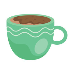 green coffee cup isolated