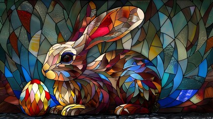 Hyperrealistic Stained Glass Rabbit, To provide unique and meaningful wall art for those looking for Easter decor or fans of religious art in the