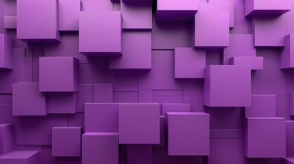 Abstract image of geometric squares and rectangles texture in gradated purple background.