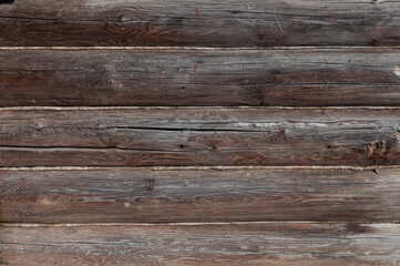 Fototapeta na wymiar Texture of old weathered cracked wooden log wall