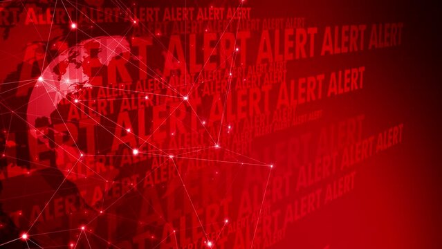 Text alert and world globe combine to create critical backdrop for high priority warning