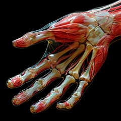 Obraz na płótnie Canvas medical illustration of a human hand, ai generated