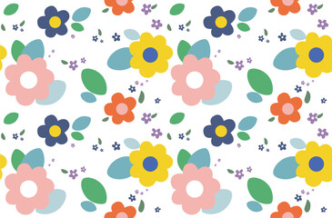 Colorful floral seamless pattern. Spring summer background.