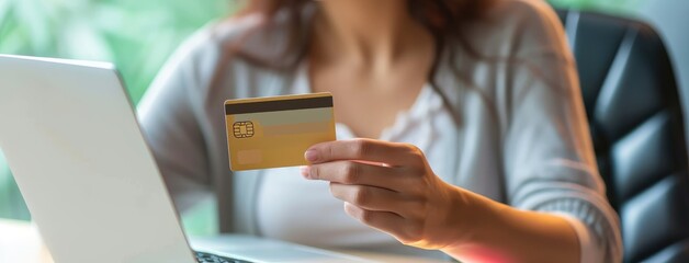 Woman Making Online Purchase with Credit Card