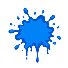 Fototapeta premium Blue paint stain blot on white background