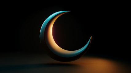 Contemporary Ramadan Crescent in 3D