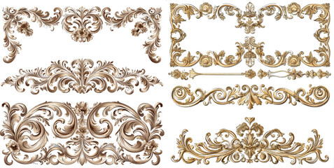 vector set vintage ornate border frame filigree with retro ornament pattern