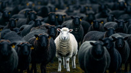 Oveja blanca entre ovejas negras