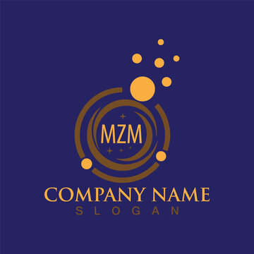 Minimal Initial MZM Logo Design with Handwriting Style Vector and Illustration