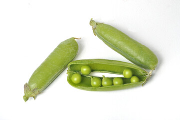 Peas on a white background